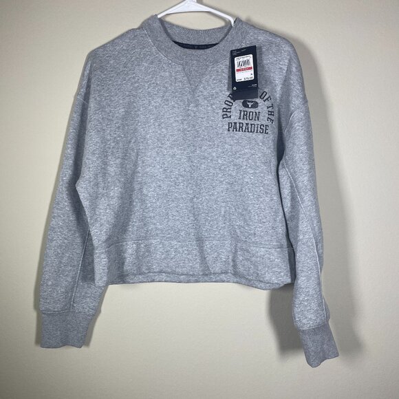 NWT! Under Armour Project Rock Iron Paradise Sweatshirt Womens XS Cropped Boxy! - Picture 1 of 5